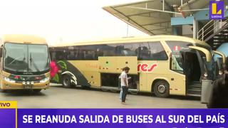 Se reanuda salida de buses desde La Victoria tras levantamiento temporal de bloqueo en Panamericana Sur