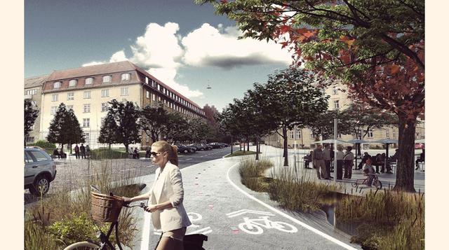 Los daneses están construyendo el primer barrio en el mundo preparado para el cambio climático. Se trata de St. Kjeld, en el que existirán jardines con depósitos subterráneos para agua y aceras más permeables.  El objetivo es que ese tipo de reformas alca