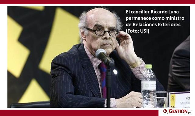 Foto 7 | El canciller Ricardo Luna permanece como ministro de Relaciones Exteriores. (Foto: USI)