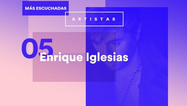 Enrique Iglesias. El cantante español, hijo de Isabel Preysler, la nueva pareja de Mario Vargas Llosa, es el cuarto más escuchado en el Perú.