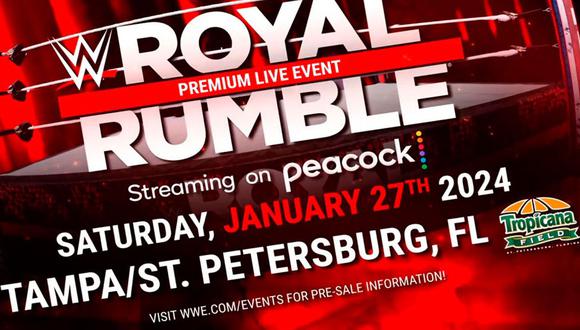 Desde las 8:00 pm ET, WWE Royal Rumble iniciará el camino a WrestleMania. El evento se realizará este 27 de enero en el Tropicana Field en San Petersburgo, Florida. (Foto: WWE)