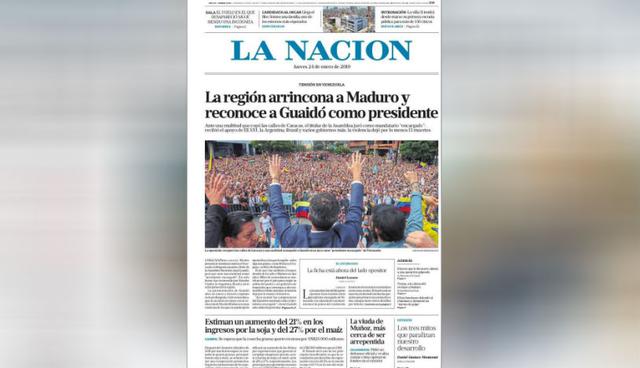 La crisis de Venezuela en las principales portadas del mundo. (Foto: La Nación - Argentina)&nbsp;
