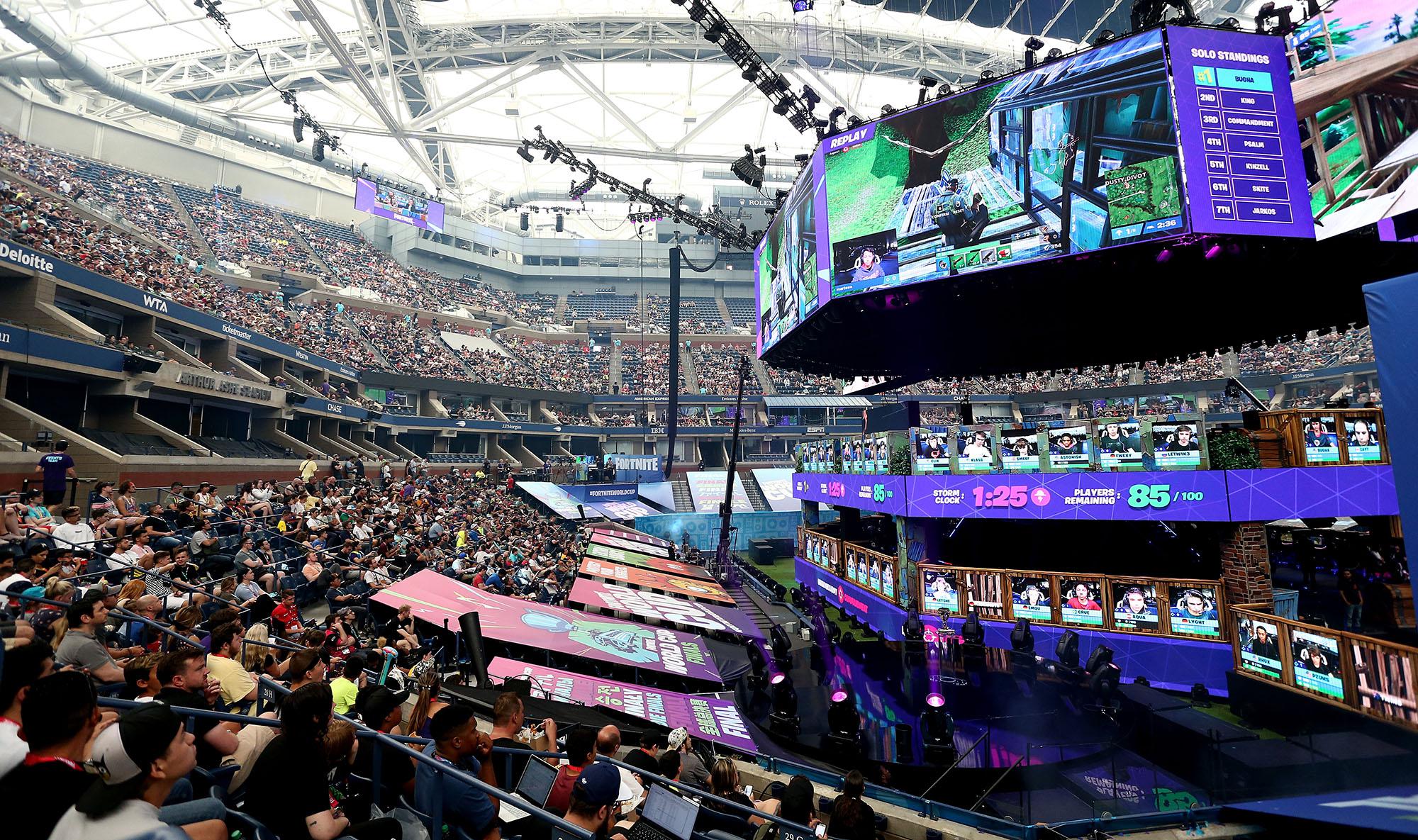 Última ronda de Fortnite World Cup Finals en el estadio Arthur Ashe en New York City. (Foto: Getty Images)