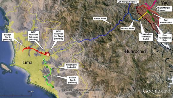 Obras de Cabecera y Conducción para el Abastecimiento de Agua Potable para Lima (Fuente: ProInversión)