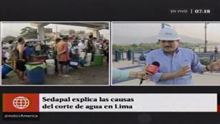Sedapal: "Falta de agua en algunas zonas de Lima se debe a sobre stock de la gente"