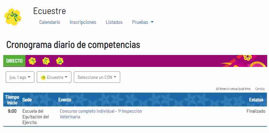 Sigue el programa de los Juegos Panamericanos. (Captura: Lima 2019)