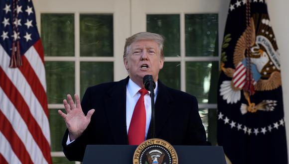 El presidente Donald Trump anunció una conferencia de prensa en la Casa Blanca ante la creciente crisis del coronavirus. (Foto: EFE)