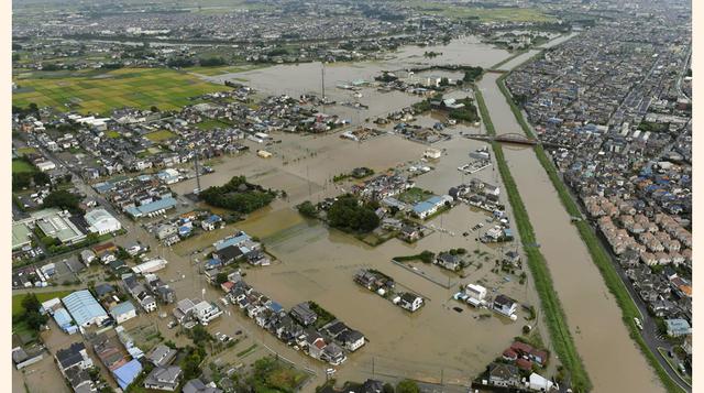 Vista aérea de las inundaciones en Japón. (Foto: AP)