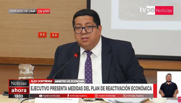 Alex Contreras, ministro de Economía y Finanzas (MEF). (Foto: Captura de TV Perú)