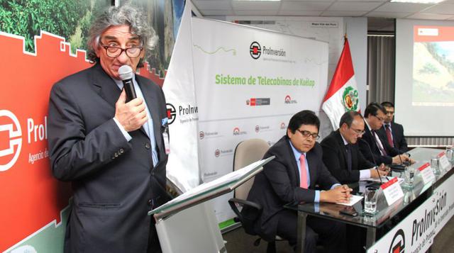 Alain Charbit, directivo de Pomagalski, se dirigió a los representantes de ProInversión. (Fuente: ProInversión)