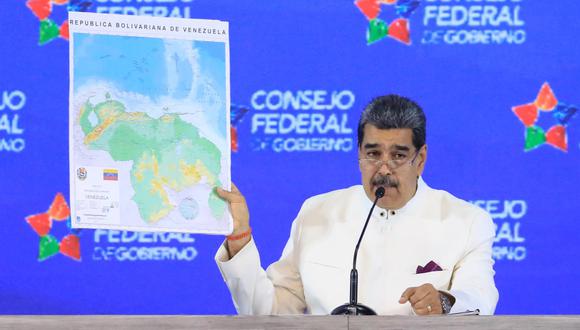 El presidente de Venezuela, Nicolás Maduro, lanza un plan de acción sobre el Esequibo, la zona disputada con Guyana. (EFE/ Palacio de Miraflores).