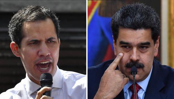 Juan Guaidó y Nicolás Maduro. (Foto: Yuri CORTEZ / AFP).