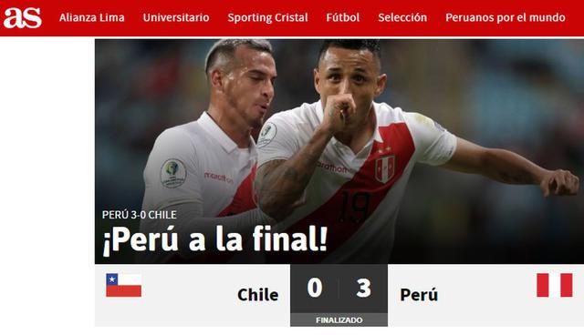 Así informó la prensa mundial tras la victoria de Perú sobre Chile y clasificación a la final de la Copa América 2019.