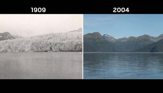 Glaciar McCarthy | En 100 años, este glaciar ya casi no existe. También está ubicado en el estado de Alaska. (NASA)