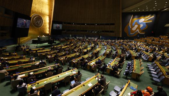El Secretario General de las Naciones Unidas, Antonio Guterres, habla en la Sede de las ONU el 22 de septiembre de 2021 en Nueva York. (Foto por JUAN ANGELILLO / PISCINA / AFP)