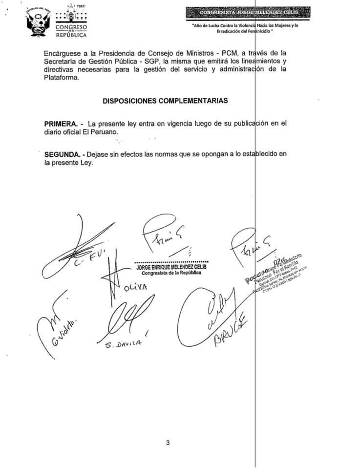 Proyecto de ley Jorge Meléndez