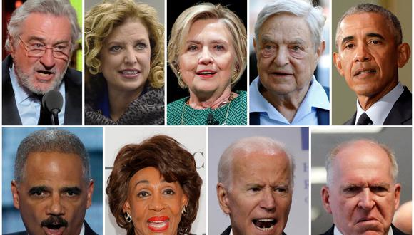 Personajes a los que les enviaron las bombas, entre ellos Robert de Niro, Hillary Clinton, George Soros, Barack Obama, entre otros. (Foto: Reuters)