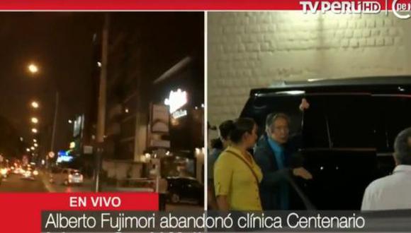 Alberto Fujimori salió de la Clínica Centenario.