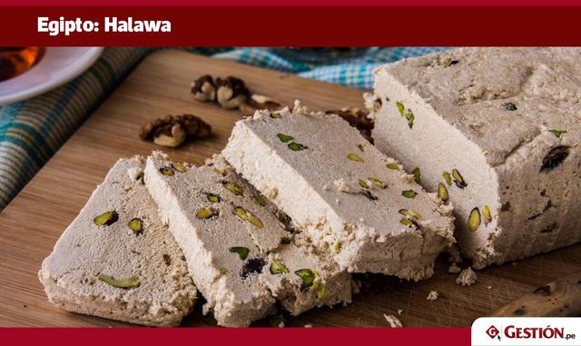 También conocido como Halva, este bocadillo es un postre dulce y denso que se hace generalmente de tahini (goma del sésamo), aunque puede también ser hecho con harina. Por lo general, contiene pistachos.