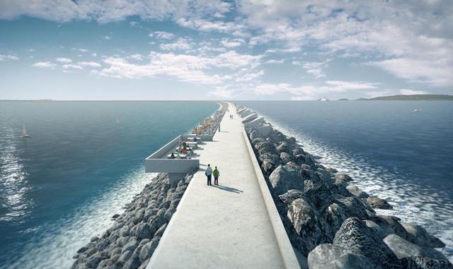 3. La laguna de olas de Swansea. Una infraestructura tan grande, en teoría, debería ser muy gravoso tanto para el medio ambiente como para el paisaje urbano y natural de la bahía de la ciudad. Y es ahí donde entra en juego el diseño.