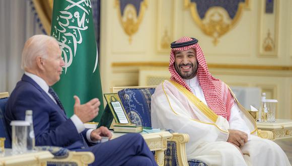 Joe Biden se reunión el viernes con el rey Salmán de Arabia Saudita y con el príncipe heredero Mohamed bin Salmán. (Foto de Bandar AL-JALOUD / varias fuentes / AFP).