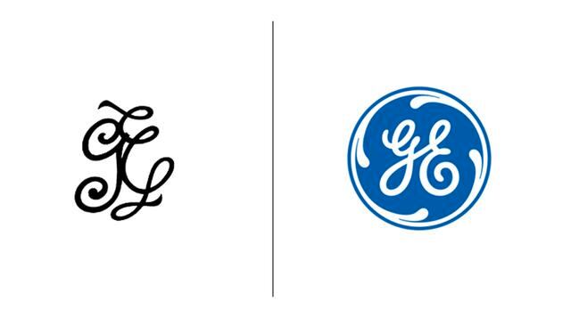 General Electric. El logotipo con escritura sencilla fue diseñado por primera vez en 1892, mientras que el círculo alrededor de las iniciales fue añadido en 1900. Muy pocos cambios se han realizado al logotipo de GE desde sus inicios. El color azul fue añ