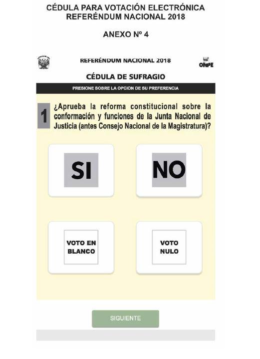 Cédula de sufragio electrónica. (Fuente: Difusión)