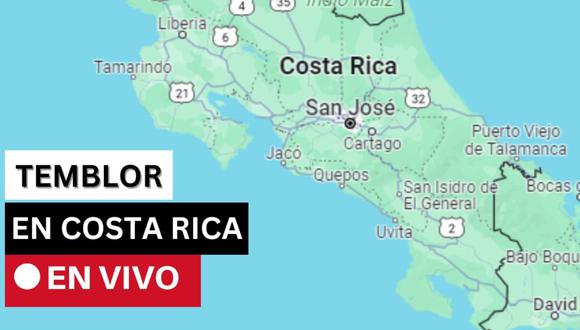 Temblor en Costa Rica, con el lugar del epicentro y grado de magnitud, según el reporte oficial de la Red Sismológica Nacional (RSN). (Foto: Composición/ Google Maps)