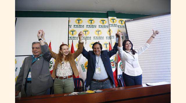 Por Perú Posible candidatean Alejandro Toledo, a la Presidencia de la República, y Marcial Ayaipoma y Carmen Omonte a las vicepresidencias.