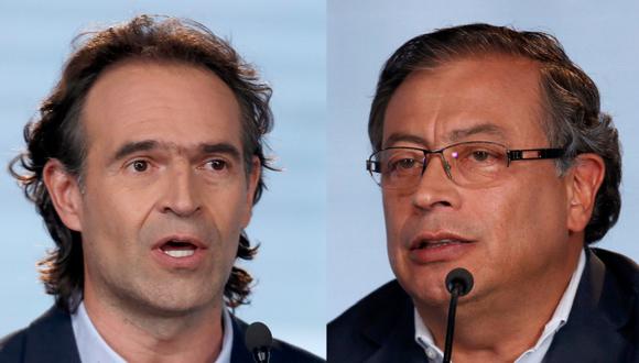 Los candidatos presidenciales de Colombia Federico Gutiérrez y Gustavo Petro.