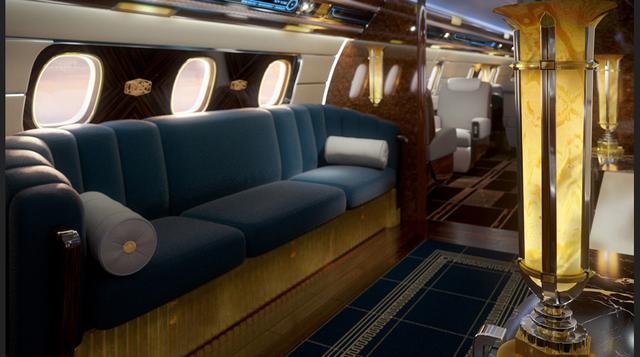 Foto 6 | El espectacular Embraer Lineage 1000E lleva por nombre Manhattan Airship. Ha sido increíblemente diseñado para el proyecto y para llevar los límites más allá del límite con su magnífico estilo Art Deco y muchas otras increíbles actualizaciones. (