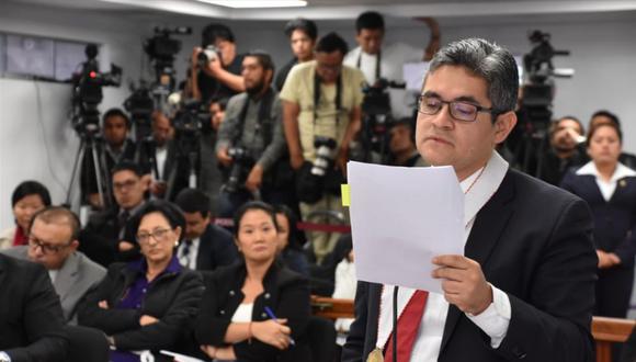 El fiscal Pérez expone los argumentos para solicitar la prisión preventiva por 36 meses para Keiko Fujimori. (Foto: Poder Judicial)