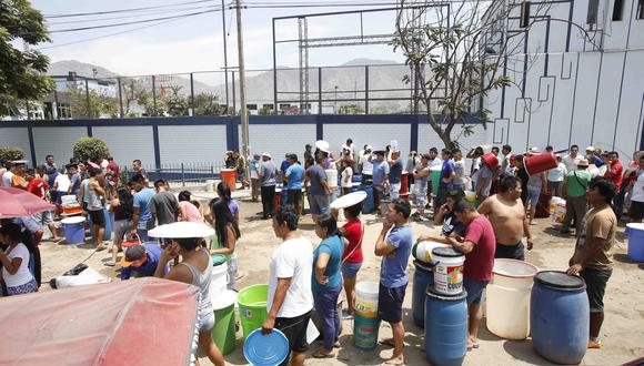 Desde el 6 de octubre sectores de 22 distritos de Lima serán afectados con el corte de agua.  (Foto: Jessica Vicente / El Comercio)
