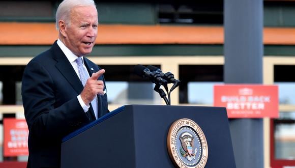El presidente de los Estados Unidos, Joe Biden, participa en un ayuntamiento de CNN en el Baltimore Center Stage en Baltimore, Maryland, el 21 de octubre de 2021 (Foto: AFP)