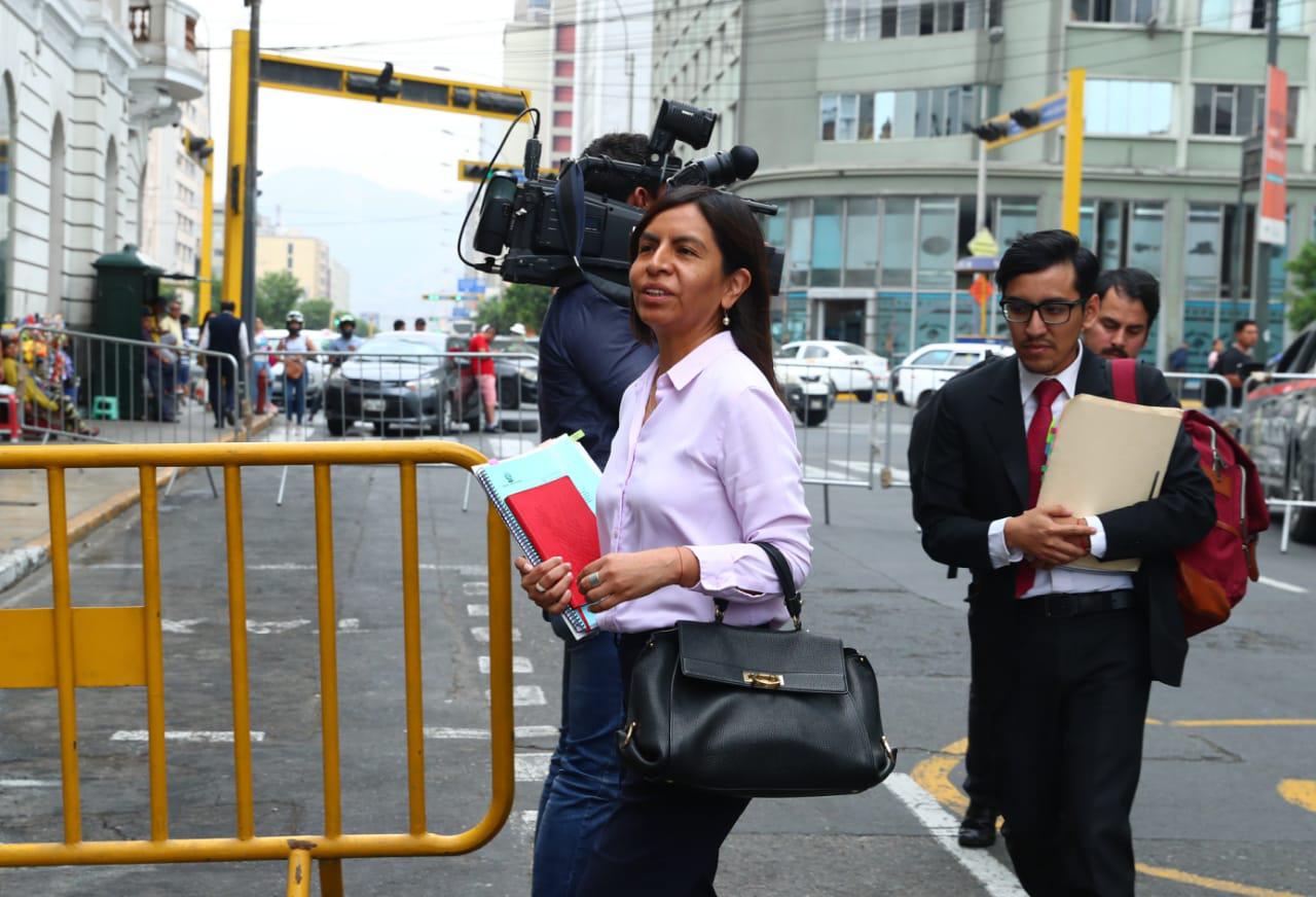Giulliana Loza, abogada de Keiko Fujimori, participó en la audiencia de hoy para negar que haya peligro de obstrucción. (Foto: Alessandro Currarino / GEC)