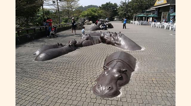 "Esculturas Hipopótamo". Taipei, Taiwan. (Foto: Upsocl)