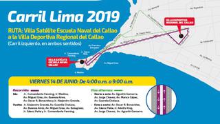 Panamericanos Lima 2019: restringirán vías del Callao en prueba del carril exclusivo para delegaciones