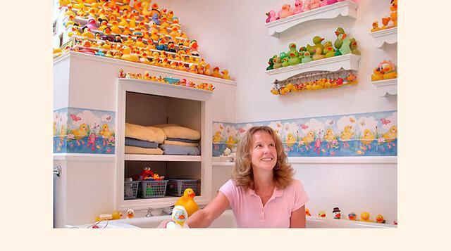 Patitos de hule. Hammer Vali tiene la mayor colección del mundo, con más de 3,000 ejemplares. (Foto: loquenosabias)