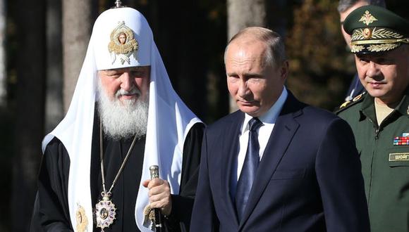 El patriarca Kirill junto al presidente de Rusia, Vladimir Putin.