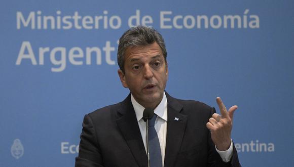 El ministro de Economía argentino y candidato presidencial por el partido Unión por la Patria, Sergio Massa (Foto de Juan MABROMATA / AFP)