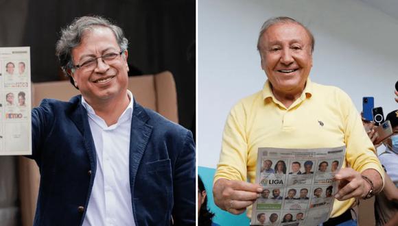 Gustavo Petro (izq) y Rodolfo Hernández disputarán la segunda vuelta presidencial en Colombia el día de hoy. (Foto: Reuters).