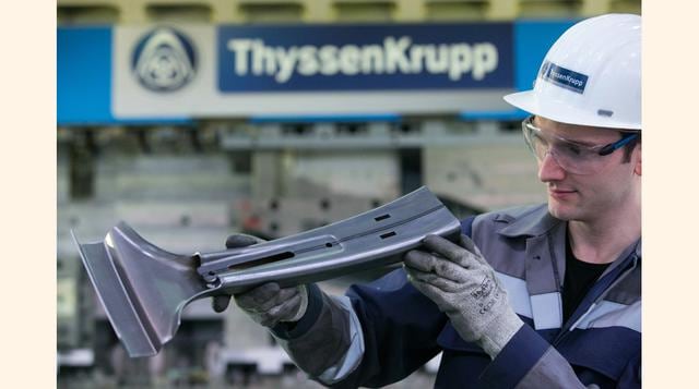 ThyssenKrupp, es la siderúrgica más importante de Alemania y uno de los mayores fabricantes de ascensores, escaleras eléctricas y plataformas. También produce submarinos y buques de guerra. Ventas por armas: US$ 1,770, Ingresos totales: US$ 46,860 millone