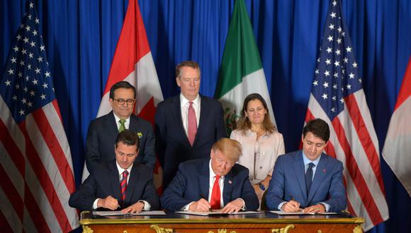 10) TLCAN. EE.UU y México firmaron un acuerdo bilateral excluyendo a Canadá de las negociaciones en un inicio. Sin embargo, el acuerdo se renovó posteriormente con los tres países miembros. Se llama ahora T-MEC. (Foto: EFE)