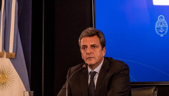Sergio Massa, ministro de Economía de Argentina, durante una conferencia de prensa en el edificio del Ministerio de Economía en Buenos Aires, Argentina, el miércoles 3 de agosto de 2022.