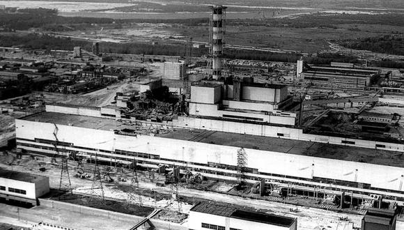 Una panorámica de la central de Chernobyl en 1986.