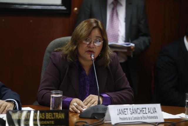 Janet Sánchez, de la bancada Peruanos por el Kambio (PPK), informó que el grupo que preside sesionará de manera extraordinaria el próximo martes 12 para evaluar el caso de Lescano. (Foto: GEC)