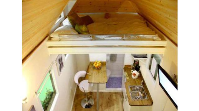 En un esfuerzo para maximizar los espaciones, en la parte de arriba hay una especie de dormitorio.