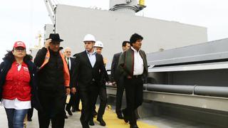 Evo Morales visitó Ilo para recibir embarcación con mercadería en tránsito a Bolivia