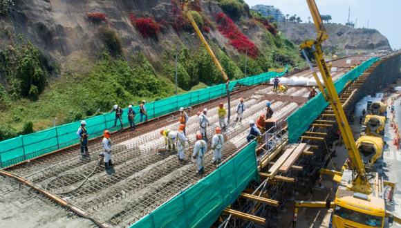 La construcción del viaducto de Armendáriz, en la Costa Verde, registra un avance del 50%. (Municipalidad de Lima)