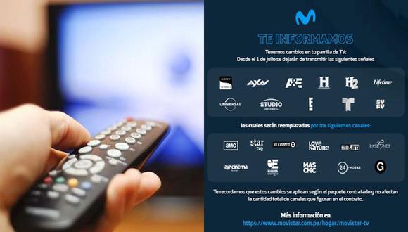 Movistar TV anuncia la salida de más de 10 canales de su servicio de TV de paga. (Foto: Composición)